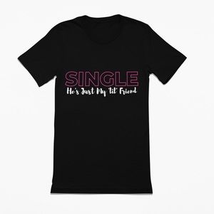 Plus Size Unisex Single/lil friend Black & White Streetwear T-Shirt